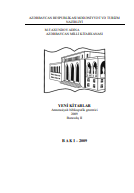 Yeni kitablar 2009 (№2): annotasiyalı biblioqrafik göstərici